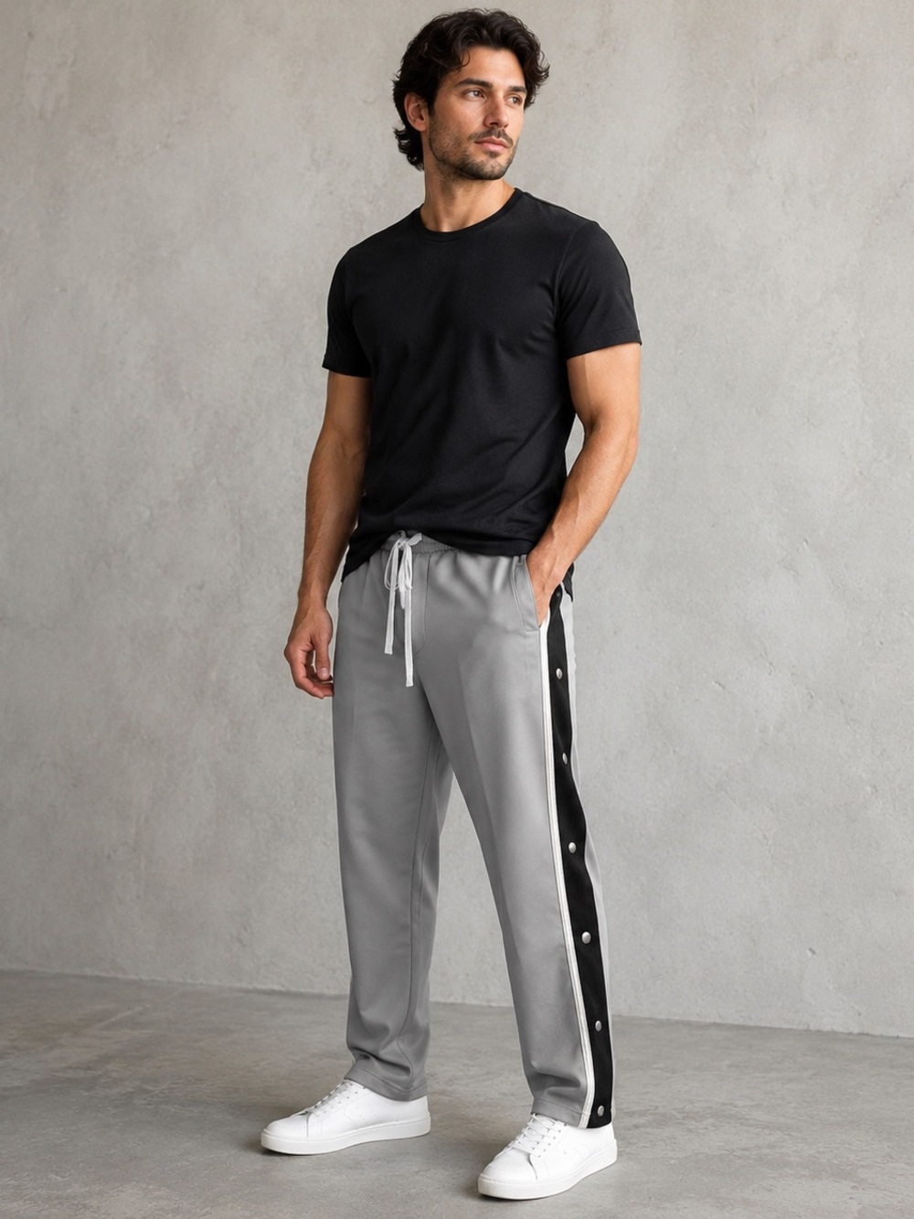 Milk Run Men’s XL Grey Snap Side Tearaway Track Pants Streetwear